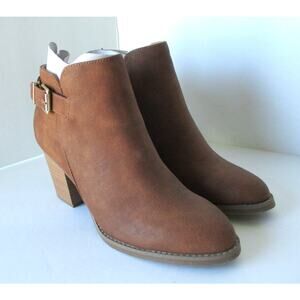 Express Women's Brown Side Zip Ankle Boots High Heel NWT Size 8M